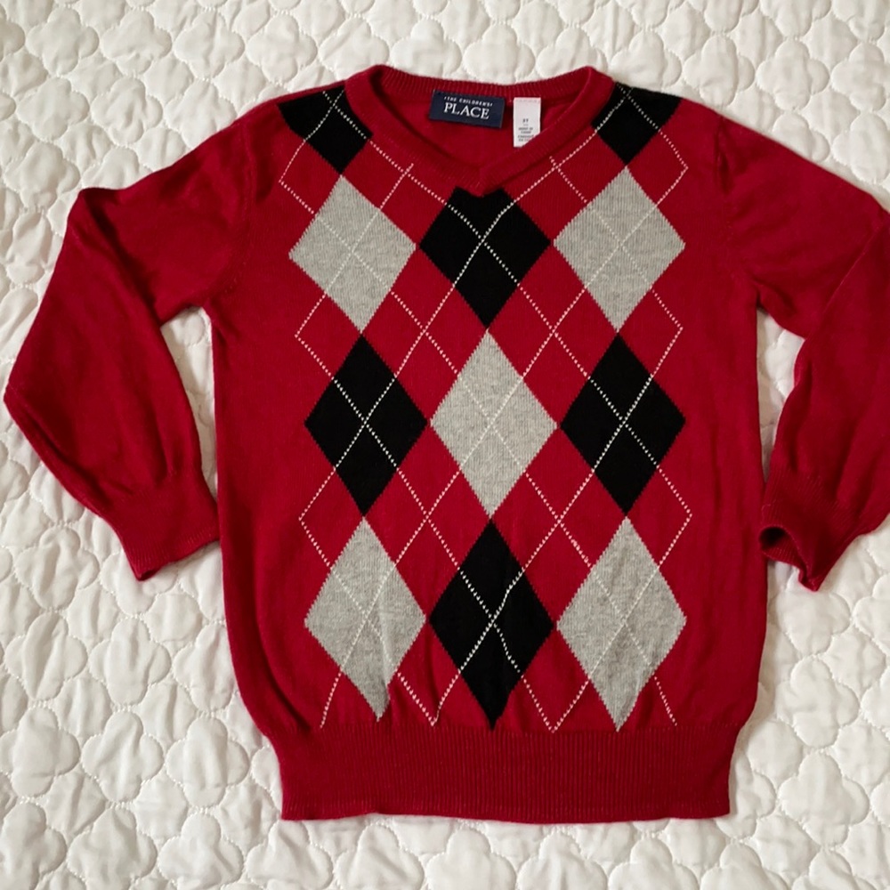 The Children’s Place Argyle V Neck Sweater